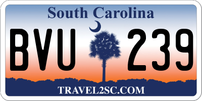 SC license plate BVU239