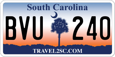 SC license plate BVU240