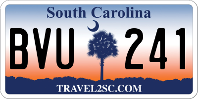 SC license plate BVU241