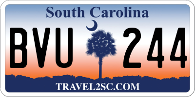 SC license plate BVU244