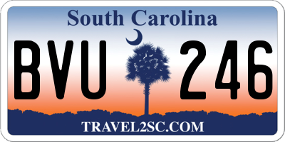 SC license plate BVU246