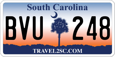 SC license plate BVU248