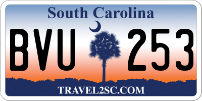 SC license plate BVU253
