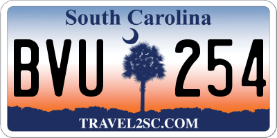 SC license plate BVU254