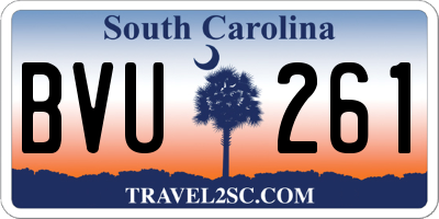 SC license plate BVU261