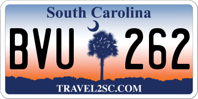 SC license plate BVU262