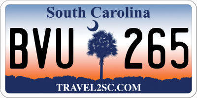 SC license plate BVU265