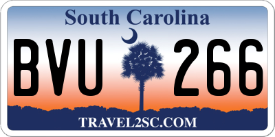 SC license plate BVU266