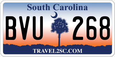 SC license plate BVU268
