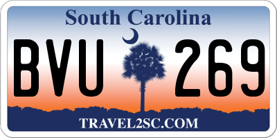 SC license plate BVU269