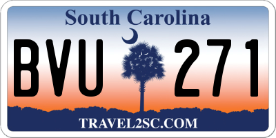 SC license plate BVU271
