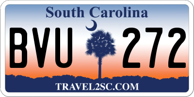 SC license plate BVU272