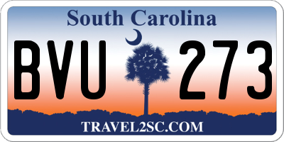SC license plate BVU273