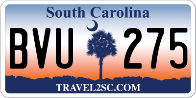 SC license plate BVU275
