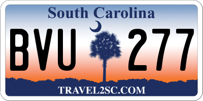 SC license plate BVU277