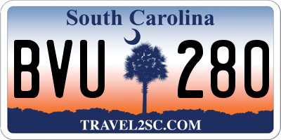 SC license plate BVU280