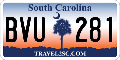 SC license plate BVU281