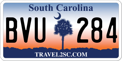 SC license plate BVU284