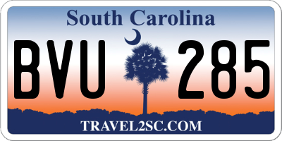 SC license plate BVU285