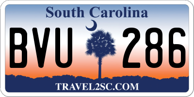 SC license plate BVU286