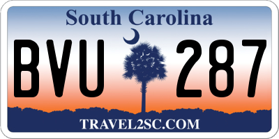 SC license plate BVU287