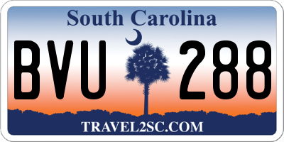 SC license plate BVU288