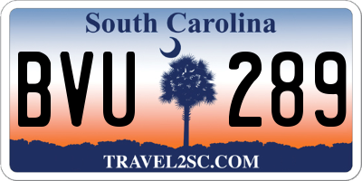 SC license plate BVU289