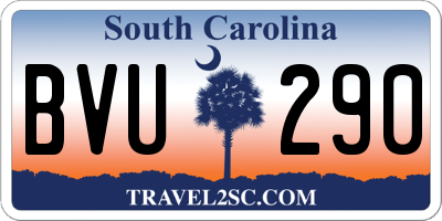 SC license plate BVU290