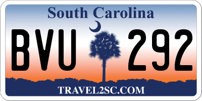 SC license plate BVU292