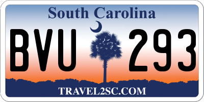 SC license plate BVU293