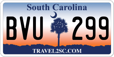 SC license plate BVU299