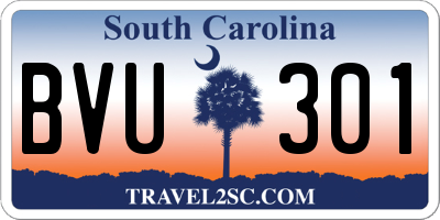SC license plate BVU301
