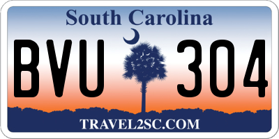 SC license plate BVU304