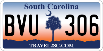 SC license plate BVU306
