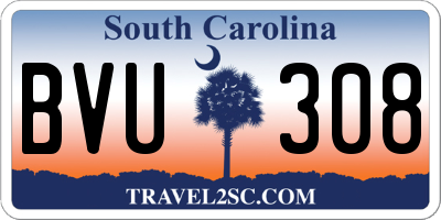 SC license plate BVU308