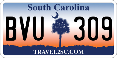 SC license plate BVU309