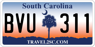 SC license plate BVU311