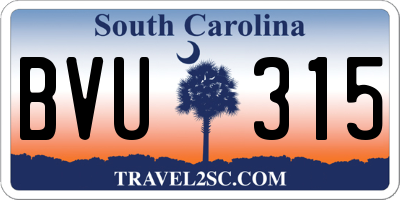SC license plate BVU315
