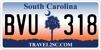 SC license plate BVU318