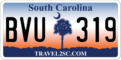 SC license plate BVU319