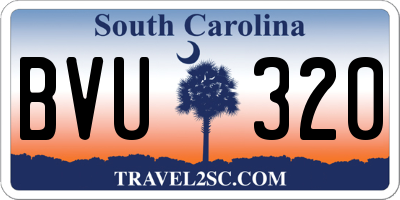 SC license plate BVU320