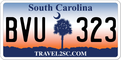 SC license plate BVU323