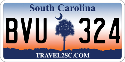 SC license plate BVU324