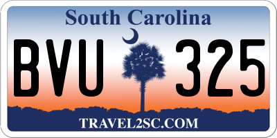 SC license plate BVU325