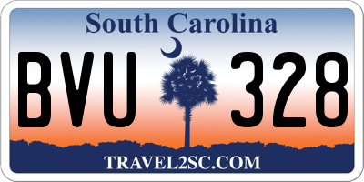 SC license plate BVU328