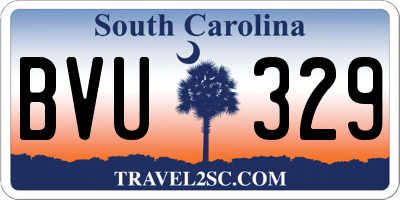 SC license plate BVU329