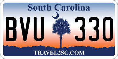 SC license plate BVU330