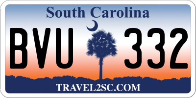 SC license plate BVU332