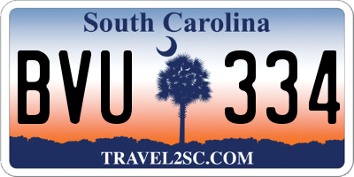 SC license plate BVU334
