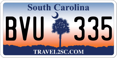 SC license plate BVU335